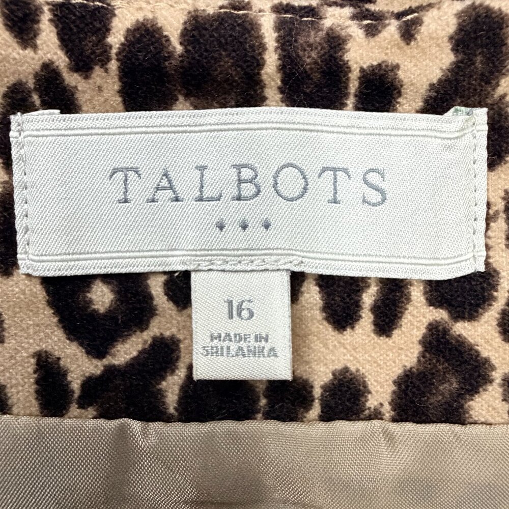 Talbots Leopard Print Stretch Pencil Skirt - Size 16 - Picture 3 of 7